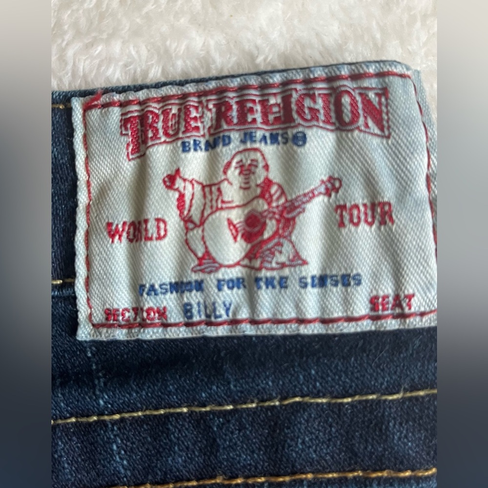TRUE RELIGION Blue Jeans Women’s Straining Leg Sz 27 - Picture 6 of 12